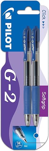 Pilot G207 Retractable Gel Rollerball 0.7 mm Blue Pack of 2