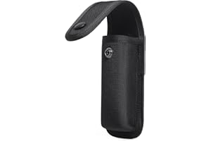 TACNEX OC/Mace Spray Holster for Duty Belt Pepper Spray Pouch MK3 MK4 Canister Holder for MOLLE Vest 1.5" Tactical Flashlight Nylon Case Torch Carrier w/Top Snap Flap for Police Security LE Military