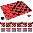 Gamie Checkers Board Game for Kids, Set of 6, Classic Checkers with Red and Black Pieces, Fun Travel Games for Kids and Adults, Cool Birthday Party Favors and Goodie Bag Fillers