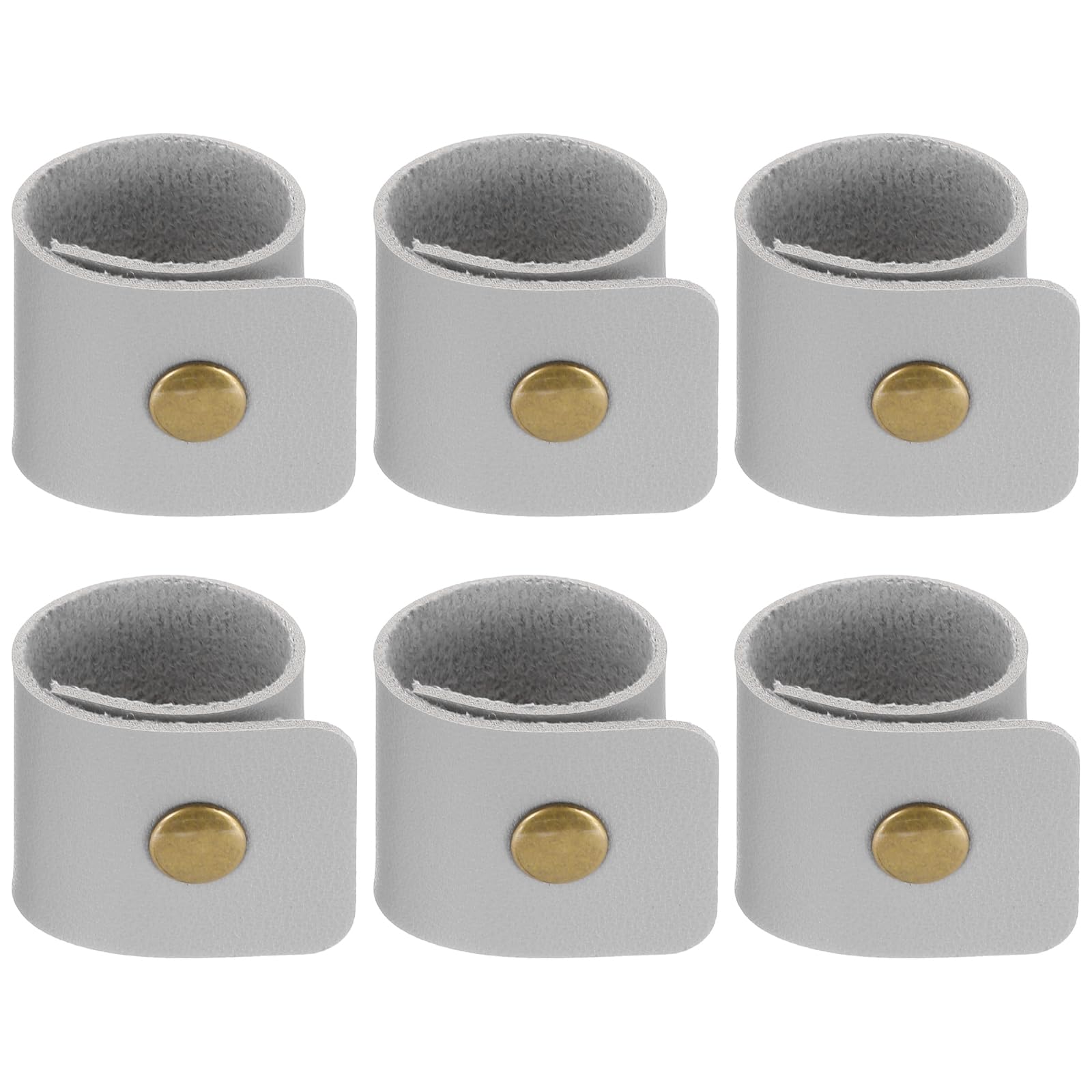 PATIKIL Napkin Rings, 6 Pcs Leather Napkin Rings Rustic Holder for Table Decor Thanksgiving Farmhouse Wedding Fall Banquets Dinner Party Ornaments Classic, Gray — image 1
