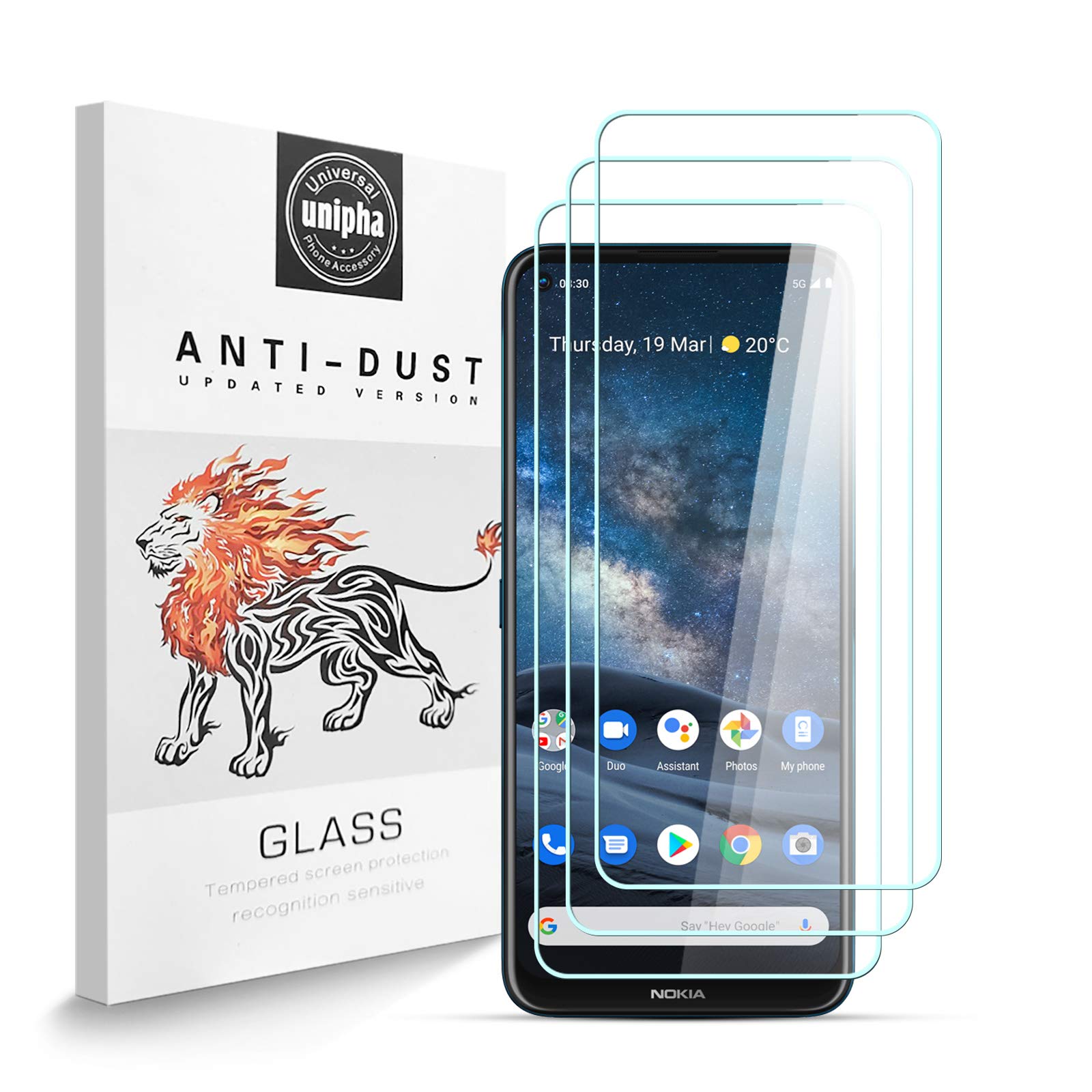 Zidwzidwei Screen Protector for Nokia 8.3 5G [3 Pack], 9H Hardness Tempered Glass, 2.5D High Definition Film, Bubble Free, Scratch Resistant Nokia 8.3 5G Screen Protector
