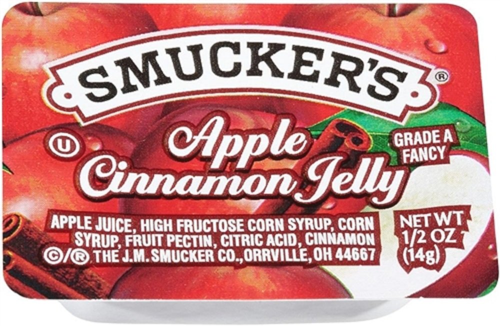 Smuckers Apple Cinnamon Jelly, 1/2 Ounce -- 200 per case.