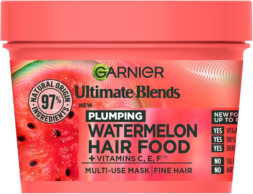 Garnier Hair Food 3-In-1 400ml Watermelon Leave-in Mask for Fine Hair