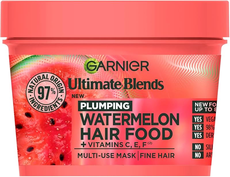Garnier Hair Food 3-In-1 400ml Watermelon Leave-in Mask for Fine Hair