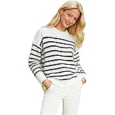 Majdan Womens Oversized Striped Sweater Crew Neck Long Sleeve Ribbed Knit Pullover Fall Casual Daily Wear 2025