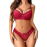 Avidlove Lingerie Sets For Women Sexy 2 Piece Bra And Panty Lace Underwear Sets Underwired Babydoll Outfits S-XXL