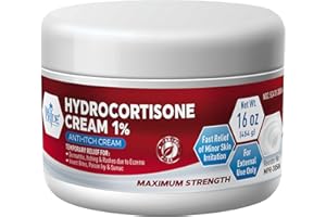 MED Pride 1% Hydrocortisone Cream Bulk 16 Oz Maximum Strength Itch Relief for Eczema, Dermatitis, Rashes, Mosquito Bites