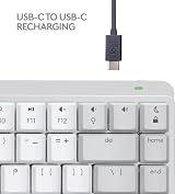 Logitech MX Mechanical Mini for Mac Keyboard Pale Gray Bluetooth USB-C UK Layout view 9