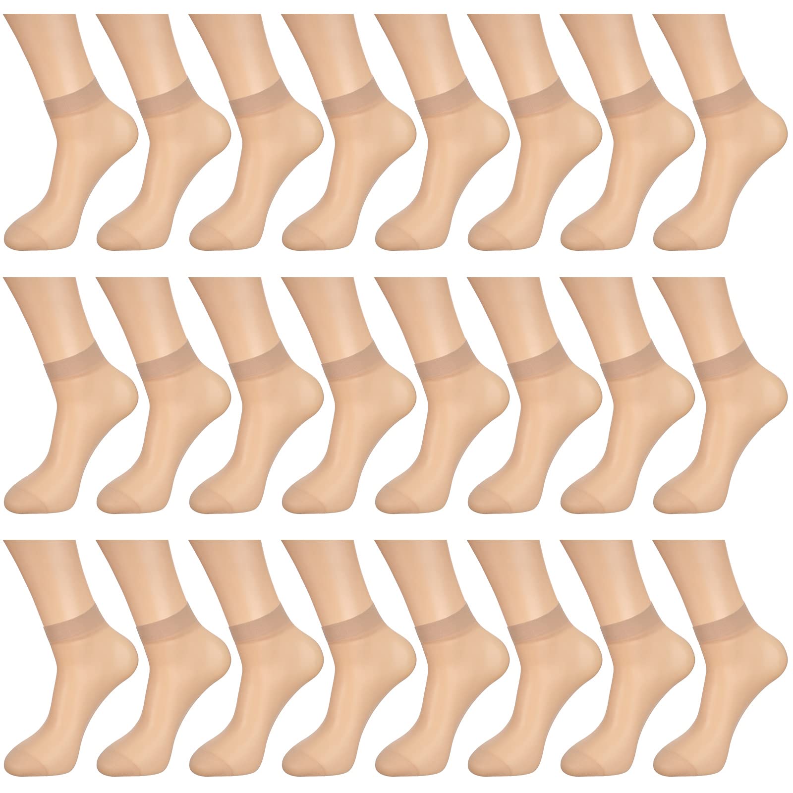 Photo 1 of Bencailor 24 Pairs Women's Sheer Ankle Socks Thin Nylon Socks for Women Transparent High Hosiery Stockings for Women(Nude)
