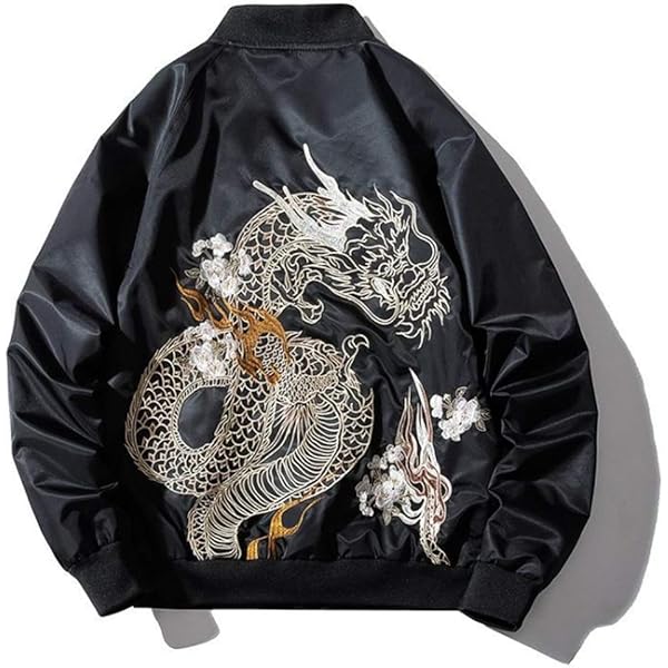 Amazon.com: JYHBHMZG Sukajan Crane Embroidery Baseball Jacket for