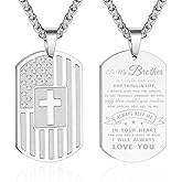 Zocomi Valentines Day Gifts for Him - To My Son Dad Brother Husband Grandson Grandpa Boyfriend Man Dog Tag Cross Necklace Christian American Flag Birthday Graduation Gifts Jewelry for Men Boys