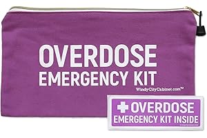 WINDY CITY CABINET Overdose Emergency Response Pouch | High Visibility Canvas Bag for Naloxone Kits & First Aid Supplies | Secure Zipper Closure | For Home, Office, Public Spaces, Fleet Vehicles - 12"x7"