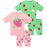 DAUGHTER QUEEN Girls Summer Pajamas Set 4 Pieces 100% Cotton Sleepwear Size 18 Months-12 Years