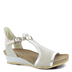 NAOT Women's Fiona Wedge Sandal Beige Lizard