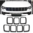 JeCar Grille Inserts ABS Front Grill Cover Exterior Accessories for Jeep Compass MP 2017-2020, Matte Black
