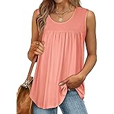 CHICGAL Womens Summer Tank Tops Sleeveless T Shirt Casual Loose Fit Tunic Blouses