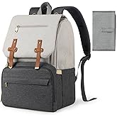 Outplea Baby Diaper Backpack with Changing Pad and Insulated Pockets, Large Colorblock Diaper Bag as Baby Shower Gifts, Multipurpose Travel Backpack with Shock Resistance, Black-Grey