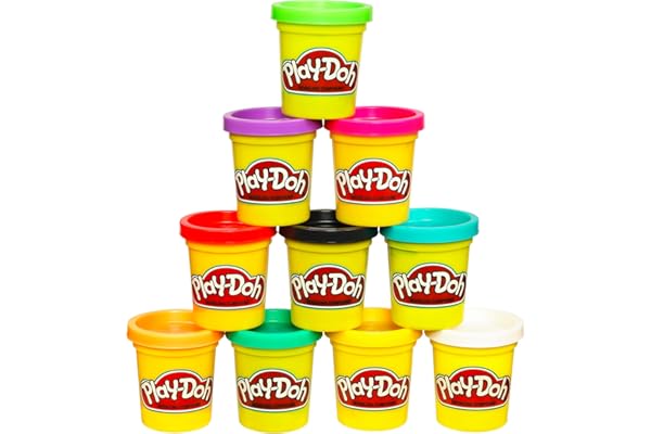 Play Doh Modeling Compound 10-Pack Case of Assorted Colors, Non-Toxic 2 oz. Cans, Back to School Gifts, Prizes, & Party Favors, Preschool Toys for Kids, Ages 2+ (Amazon Exclusive)