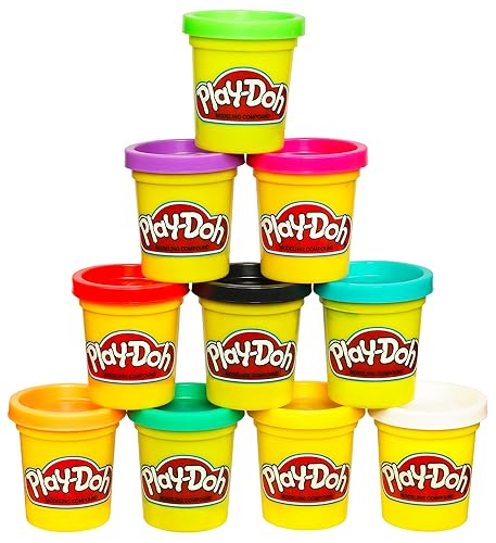 Play Doh Modeling Compound 10-Pack Case of Assorted Colors, Non-Toxic 2 oz. Cans, Back to School Gifts, Prizes, & Party Favors, Preschool Toys for Kids, Ages 2+ (Amazon Exclusive)