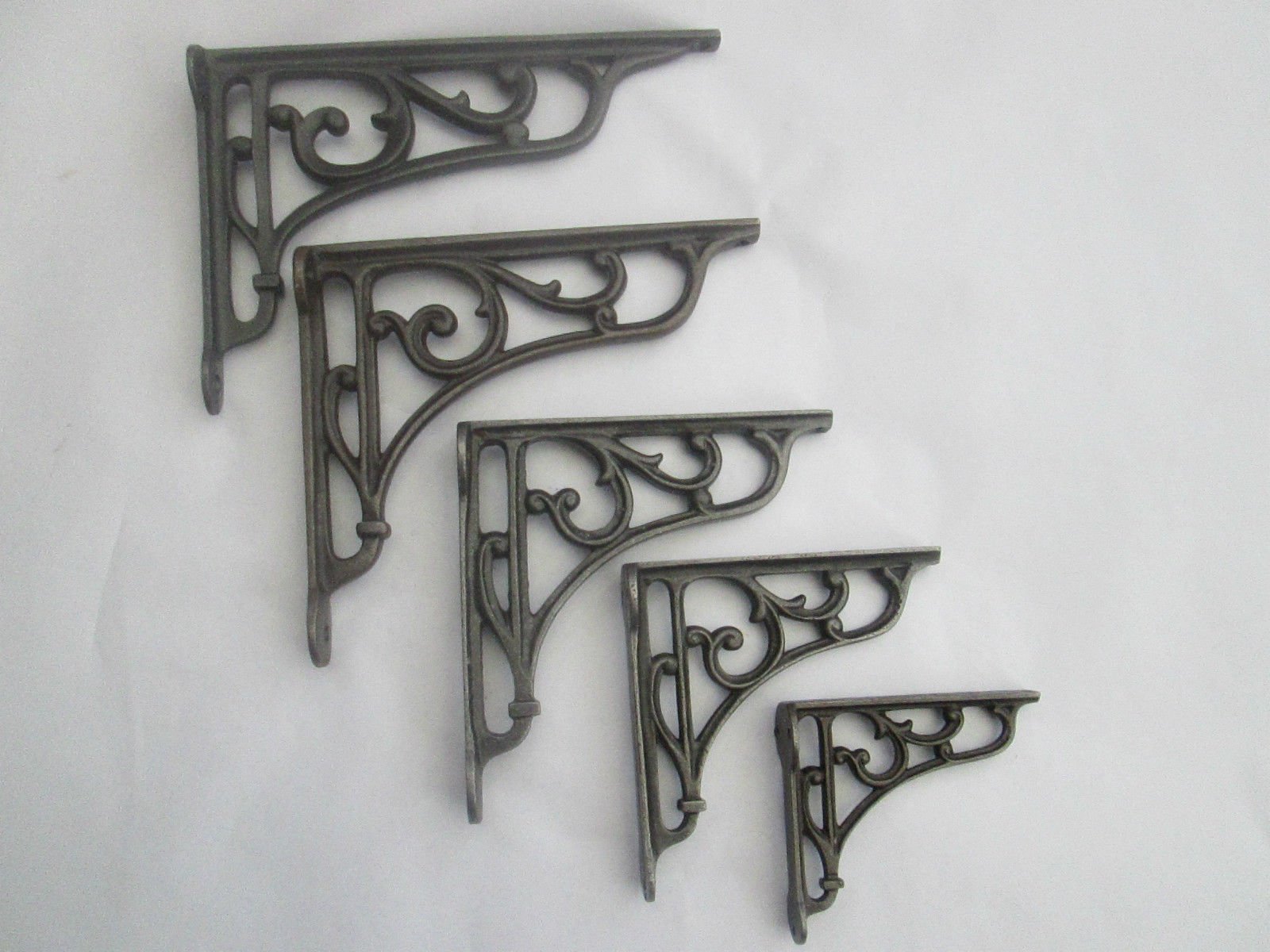 Ironmongery World Victorian Scroll Ornate Decorative Cast Iron Old English Vintage Shelf Support Book Sink Toilet Cistern Bracket (7.5" Inch X 7" Inch)