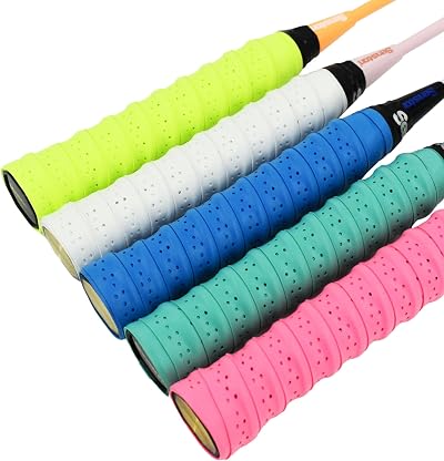 Senston PU Overgrips 5 Pack Perforated Anti Slip Tennis Badminton Squash