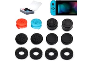ZHI-NYLLDJS FPS Thumb Grips Set for Nintendo Switch/OLED/Lite,for Nintendo Switch Joystick Caps,Silicone Analog Stick Caps for Switch Joycon,Assist Motion Rings,Thumb Grip Caps (Red&Blue&Black)