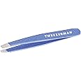 Tweezerman Mini Slant Tweezer - Tweezers for Eyebrows, Travel Tweezers for Eyebrows, Facial Hair, Ingrown Hair (Granite Sky)