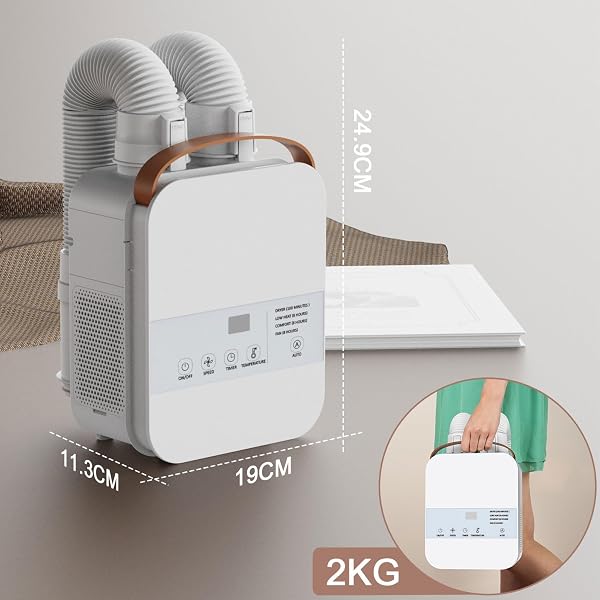 MORFY PORTABLE BLANKET WARMER, COMFORTABLE WARM AIR FOR BEDS, SWEAT DRYING, COPING WITH CLIMATE CHANGES, ALL SEASONS, WITH SHOE DRYER ATTACHMENT, DUAL NOZZLE, 3 SPEED, 7 TEMPERATURE, LCD TOUCH