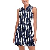 Misyula Tennis Dresses for Women,Athletic Dress with Shorts 2Pockets Zip Up Polo Sleeveless Golf Workout Dress(XS-XL)