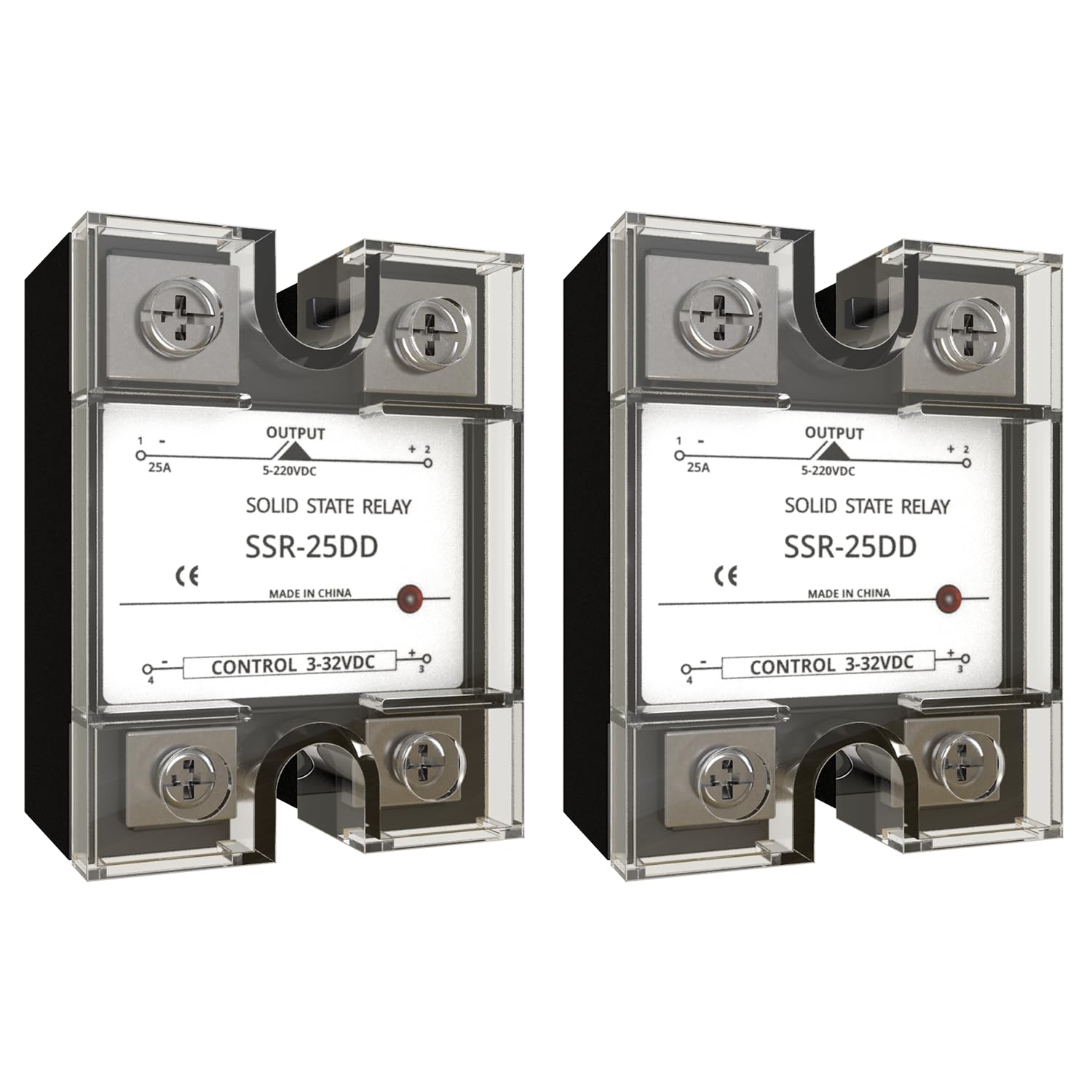 MAKERELE 2PCS SSR-25DD Solid State Relay ssr-25dd