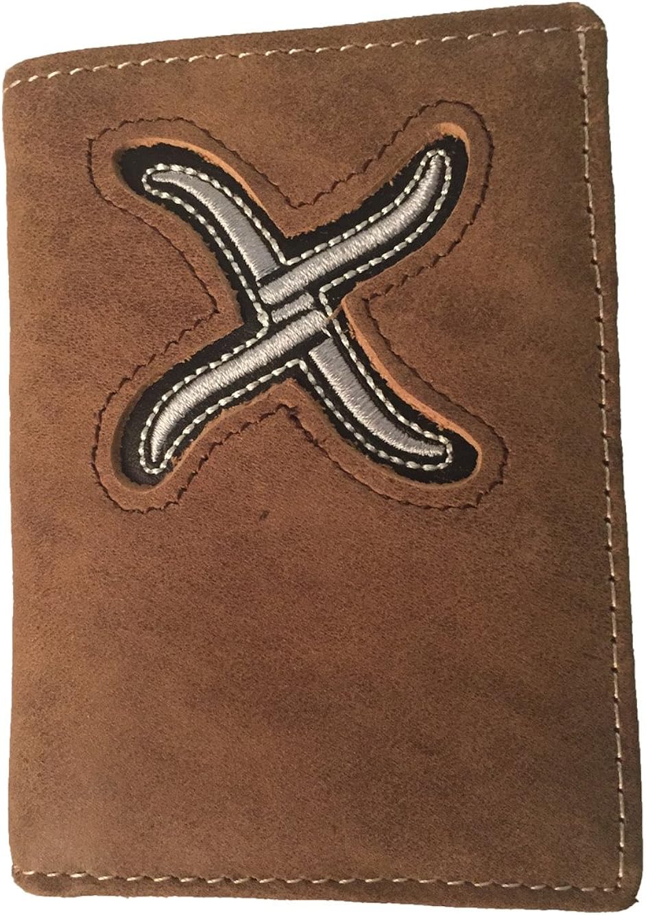 Twisted X Brown Leather Trifold Wallet with White Twisted X Imprint, Medium at Amazon Men’s