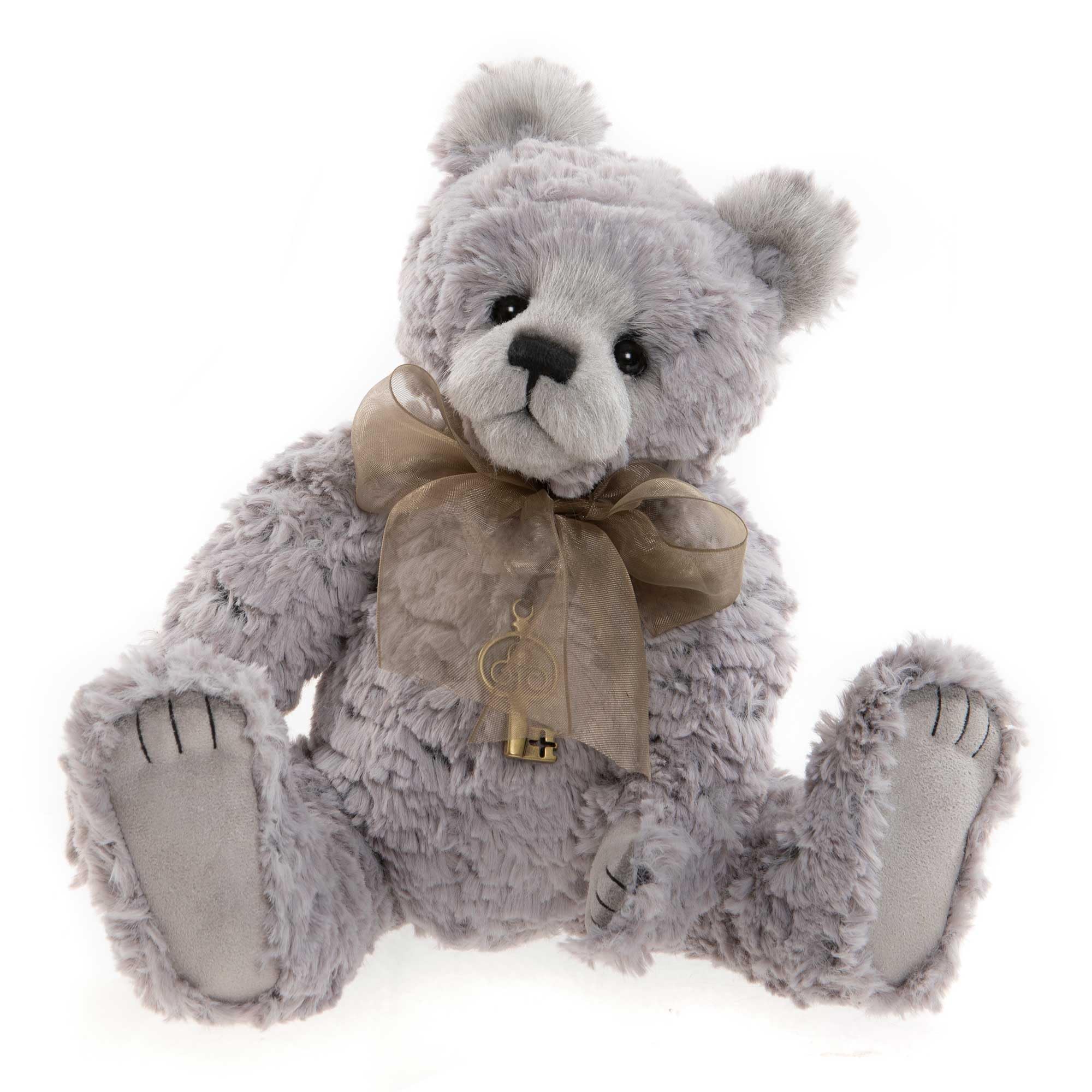 Charlie Bears Ronan Grey Teddy Bear Plush - Collectable Cuddly Soft Gift -13"