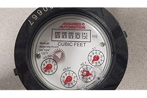 ASSURED AUTOMATION 3/4” Water Meter: Plastic, NSF Certified, Multi-Jet, Cubic Feet (Horizontal Installation)