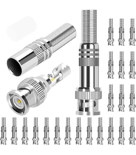 100pz Connettore BNC Maschio per Cavo Twist-On Coassiale RG59 100pz Connettore BNC Maschio per Cavo Twist-On Coassiale RG59