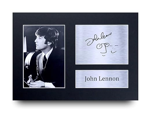 HWC Trading John Lennon – Fotografía firmada (tamaño A4), diseño de John Lennon