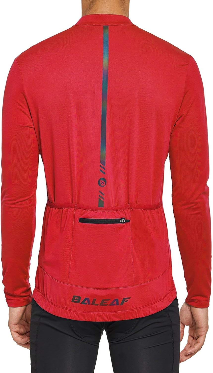 BALEAF Men's Cycling Bike Jersey Long Sleeve Shirt with 4 Rear Pockets Mountain Reflective Quick Dry UPF 50+ : Clothing