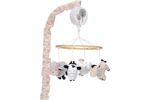 Lambs & Ivy Baby Farm Animals Musical Baby Crib Mobile Soother Toy