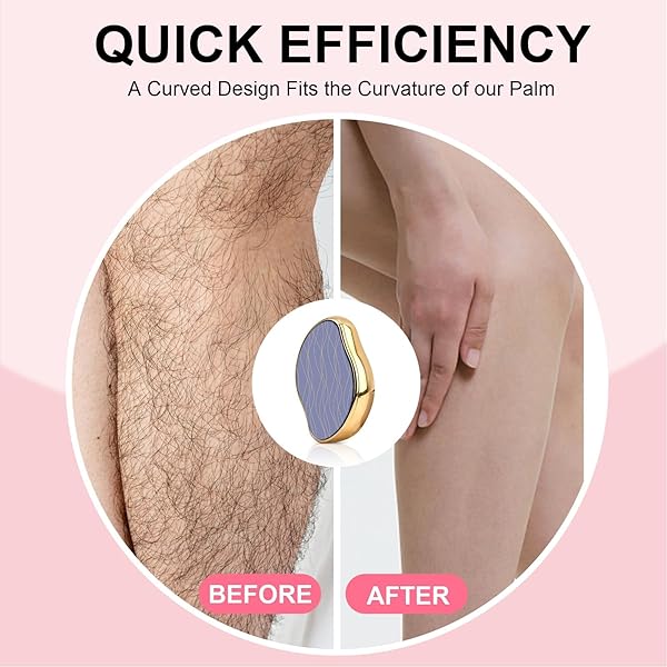 UPGRADED NANO CRYSTAL HAIR ERASER FOR WOMEN AND MEN, MAGIC CRYSTAL HAIR REMOVER DEVICE WITH GENTLE SKIN EXFOLIATION EASY TO USE WORKS FOR ARMS, BACK & LEGS (GOLD)