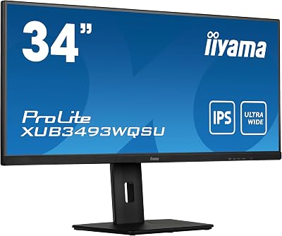 iiyama XUB3493WQSU-B5 34" Ultra Wide 1440p ADS-IPS HDR Monitor 21:9 FreeSync 4ms