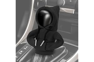Auto Dynasty Car Gear Shift Knob Hoodie, Mini Hoodie Shifter Cover, Automotive Interior Decoration, Gear Shifter Stick Protector, Auto Manual Transmission Lever Cover, Car Accessory & Gadget (Black)