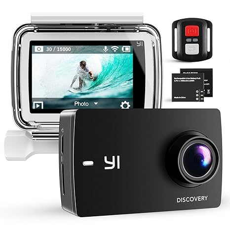 YI Discovery Action Kamera 4K Sport Action Cam 40m Wasserdicht Unterwasserkamera 2.0'Touchscreen eingebautem WiFi Fernbedienu
