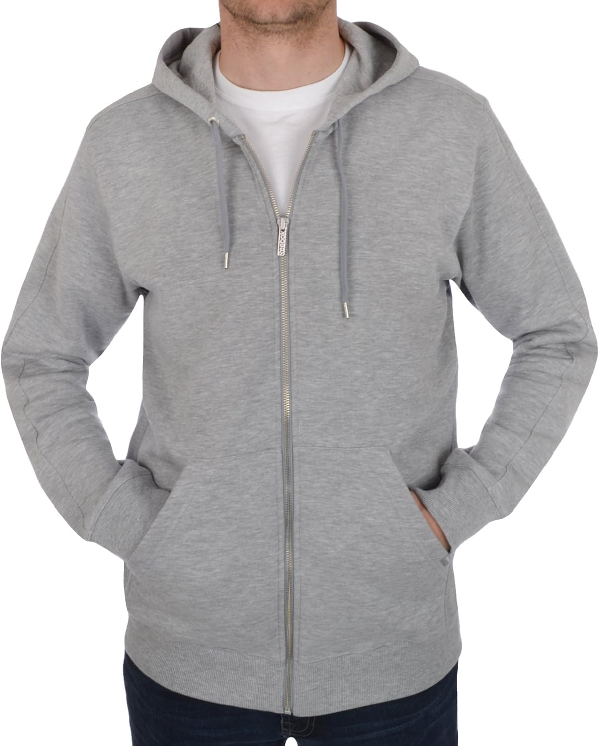 reebok women's core cotton jersey zip front hoodie