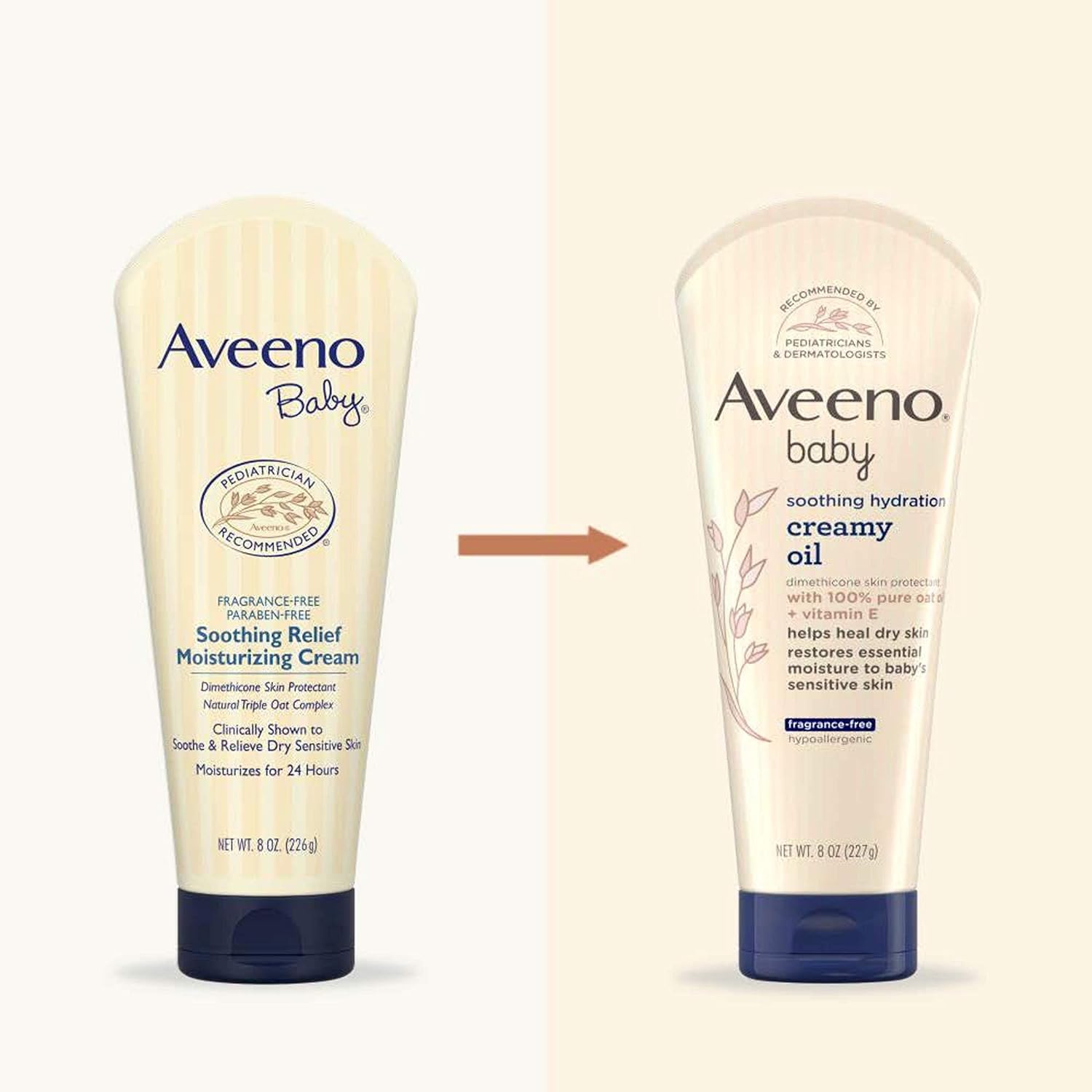 Aveeno Baby Soothing Hydration Creamy Oil for Dry and Sensitive Skin, Fragrance- and Steroid-Free, 8 Fl Oz: Health & Personal Care