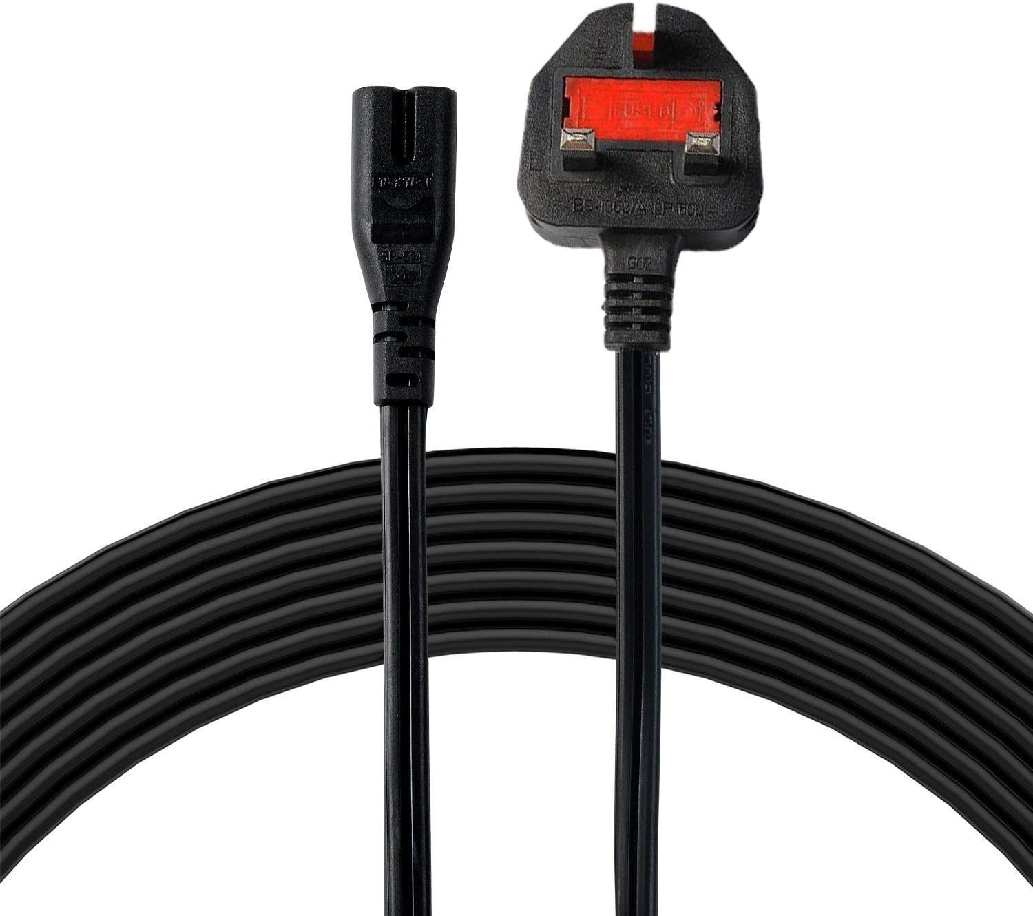 WEGWANG UK Power Cord 3 Pin, Power Supply Adapter Cord 1.2M with UK Plug for Dell HP Sony ASUS Lenovo/Macbook/Air/Pro Charger Block and More