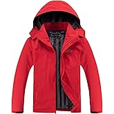OTU Men's Lightweight Waterproof Hooded Rain Jacket Outdoor Raincoat Shell Jacket for Hiking Travel