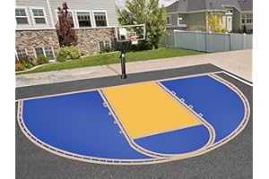 KuiBonu Basketball Court Marking Kit, Basketball Court Stencil Kit for Concrete Driveway and Asphalt | Quick Setup Corrugated Paper with Plump Bob Spray Guard | Regulation Size 39.6' X 21'