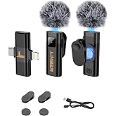 Linber Wireless Lavalier Microphone for iPhone, Noise Cancelling | Crystal clear audio with noise reduction, plug and play with Lightning connector, perfect for TikTok and vlog