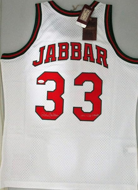 kareem abdul jabbar jersey signed
