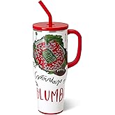 Swig Life 40oz Mega Mug, 40 oz Tumbler with Handle and Straw, Cup Holder Friendly, Dishwasher Safe, Extra Large Insulated Tumbler, Stainless Steel (Saturdays in Columbus)