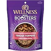 Wellness Bowl Boosters Tender Toppers Dog Food Topper for Small, Medium, and Large Breeds, Grain Free, Natural, Lamb and Salmon Recipe, 8 oz Bag